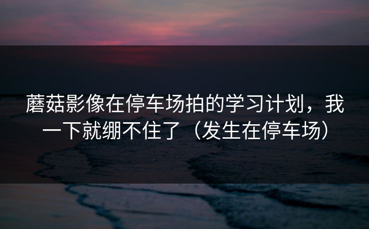 蘑菇影像在停车场拍的学习计划，我一下就绷不住了（发生在停车场）